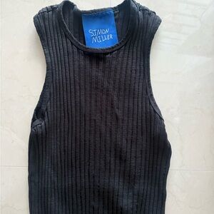 Simon Miller Black Ribbed Tank Top